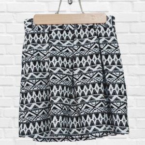2/$25 Black and White Skater Skirt, Tribal Pattern